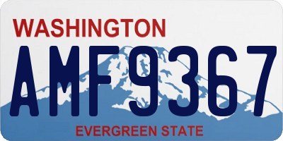 WA license plate AMF9367