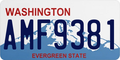 WA license plate AMF9381