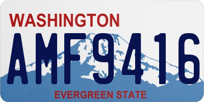 WA license plate AMF9416