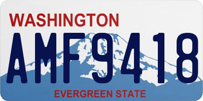 WA license plate AMF9418