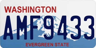 WA license plate AMF9433