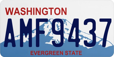 WA license plate AMF9437