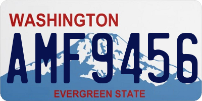 WA license plate AMF9456