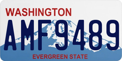WA license plate AMF9489