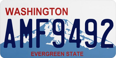WA license plate AMF9492