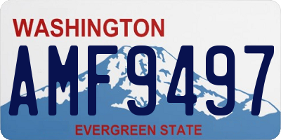 WA license plate AMF9497