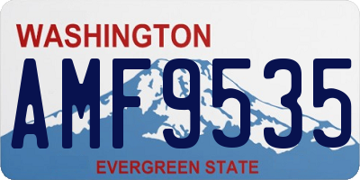 WA license plate AMF9535