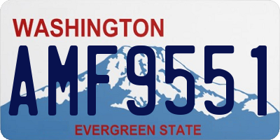 WA license plate AMF9551