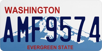 WA license plate AMF9574