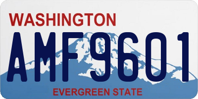 WA license plate AMF9601