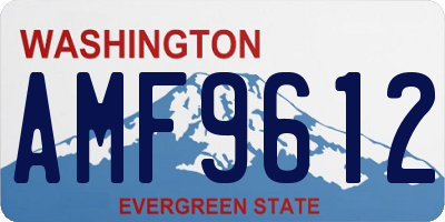 WA license plate AMF9612