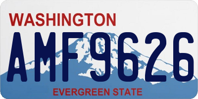 WA license plate AMF9626