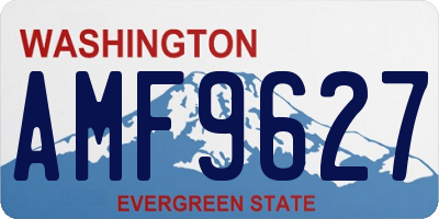 WA license plate AMF9627