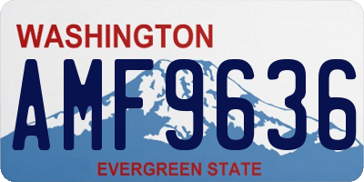 WA license plate AMF9636