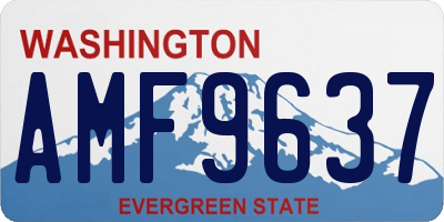 WA license plate AMF9637