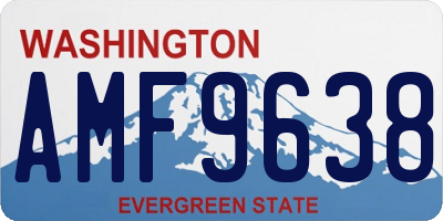WA license plate AMF9638
