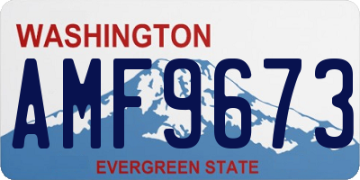 WA license plate AMF9673