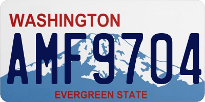 WA license plate AMF9704