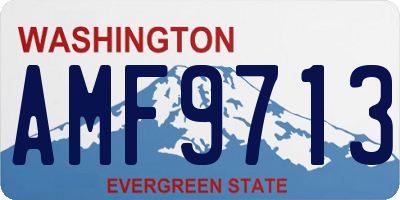 WA license plate AMF9713