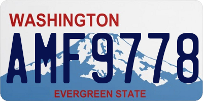 WA license plate AMF9778