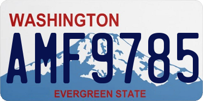 WA license plate AMF9785
