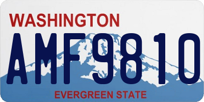 WA license plate AMF9810