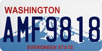 WA license plate AMF9818