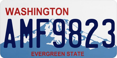 WA license plate AMF9823