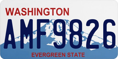 WA license plate AMF9826