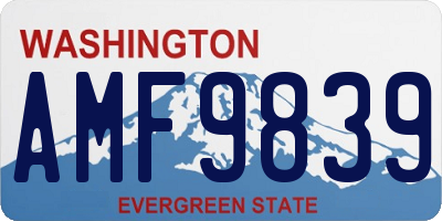 WA license plate AMF9839