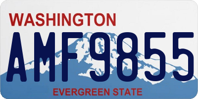 WA license plate AMF9855
