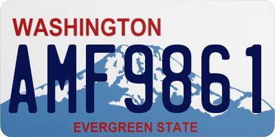 WA license plate AMF9861