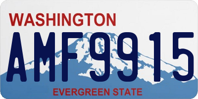 WA license plate AMF9915
