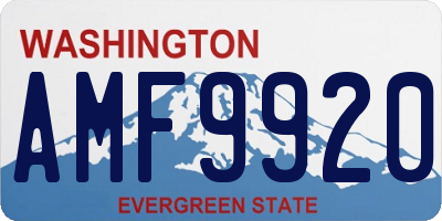 WA license plate AMF9920