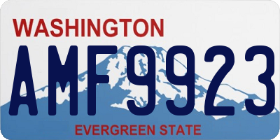 WA license plate AMF9923