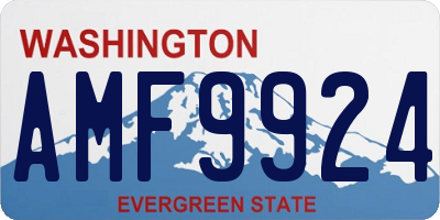 WA license plate AMF9924