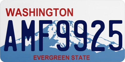 WA license plate AMF9925