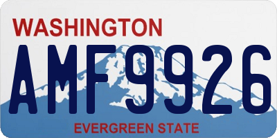 WA license plate AMF9926