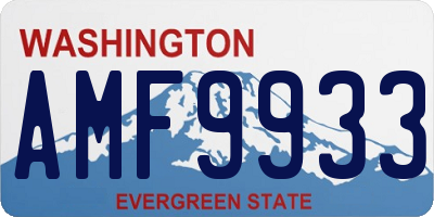 WA license plate AMF9933