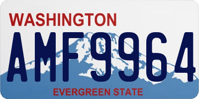WA license plate AMF9964