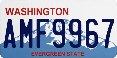 WA license plate AMF9967