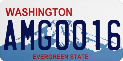 WA license plate AMG0016