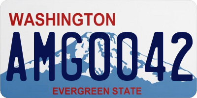 WA license plate AMG0042