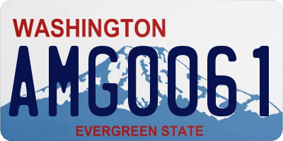 WA license plate AMG0061