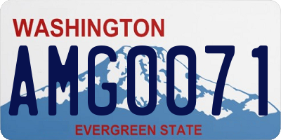 WA license plate AMG0071