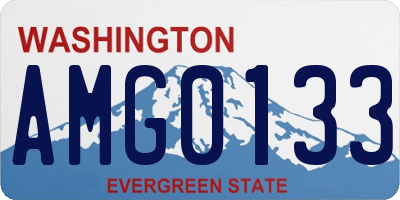 WA license plate AMG0133
