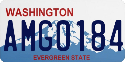 WA license plate AMG0184