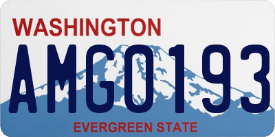 WA license plate AMG0193