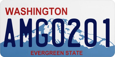 WA license plate AMG0201