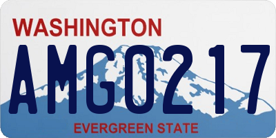 WA license plate AMG0217